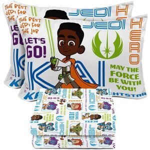 NEW Sunny Side Up Young Jedi 4 Piece Full Size Sheet Set Microfiber